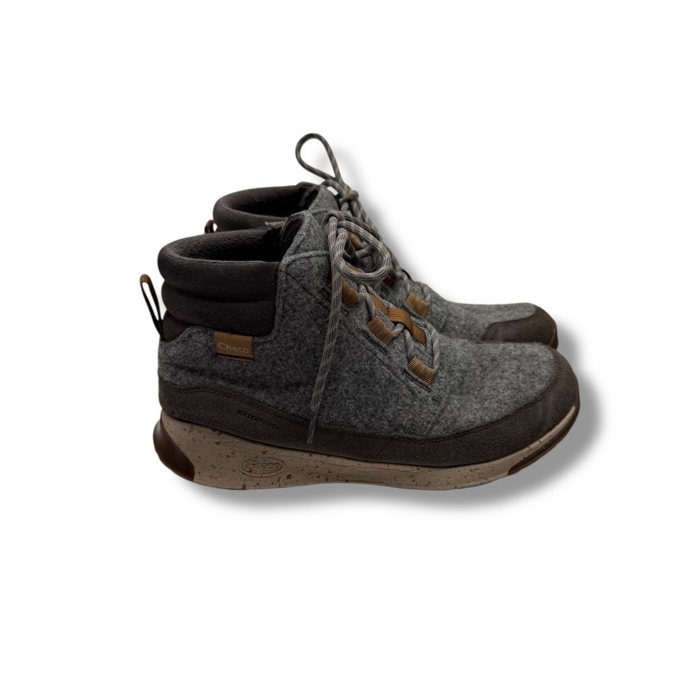 Chaco Borealis Ledge Waterproof Boots Women's 10 Gray Wool Suede Winter